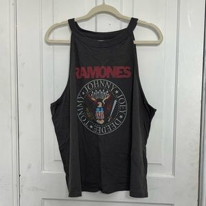 Torrid size 3 Ramones Dark Grey High Neck Crop Tank